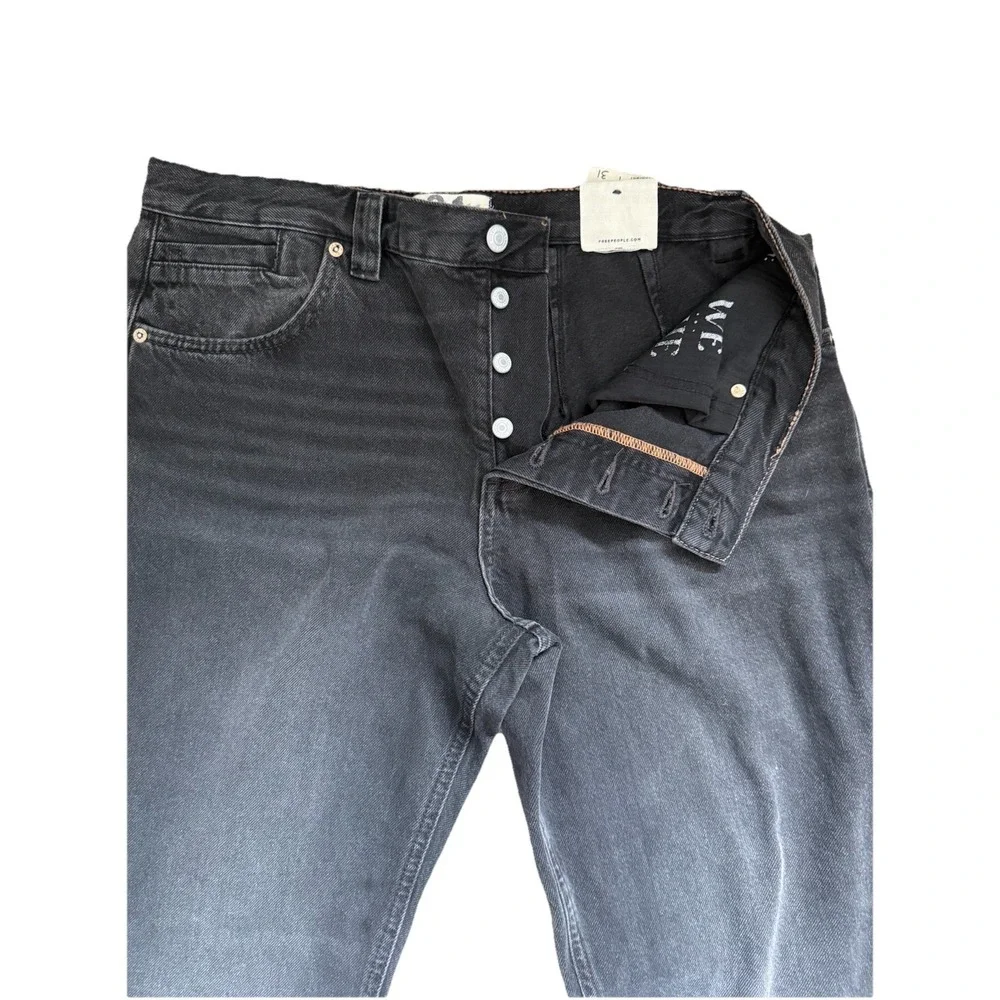 Free People We The Free‎ Curvy Siren Low Rise Straight Jean Size 31 Black